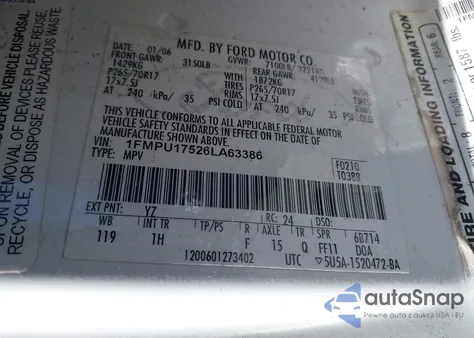 2006 Ford Expedition Eddie Bauer/King Ranch from USA, damaged, VIN 1FMPU17526LA63386